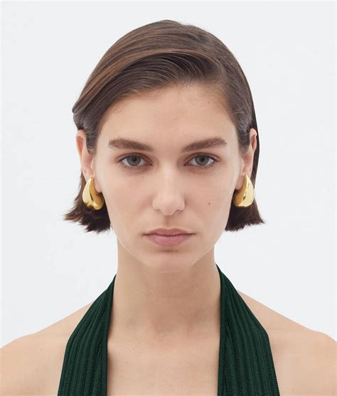 bottega veneta gold drop earrings